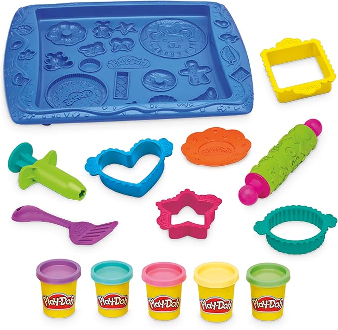 Play-Doh Cookie Creations Playset, 10 Play Kitchen Accessories, Preschool Pretend Food Toys, Kids Arts & Crafts, Ages 3+