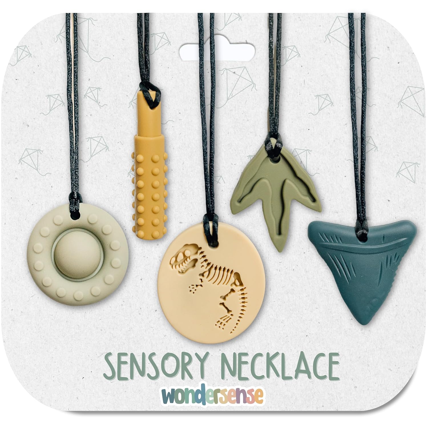 Sensory Chew Necklaces for Sensory Kids Calm Colors | 5PCS Fidget Chewing Necklace For Kids Sensory | Chewy Necklace Sensory | Chewelry For Kids | Chew Toys for Aggressive Chewers Kids | Teething Toys