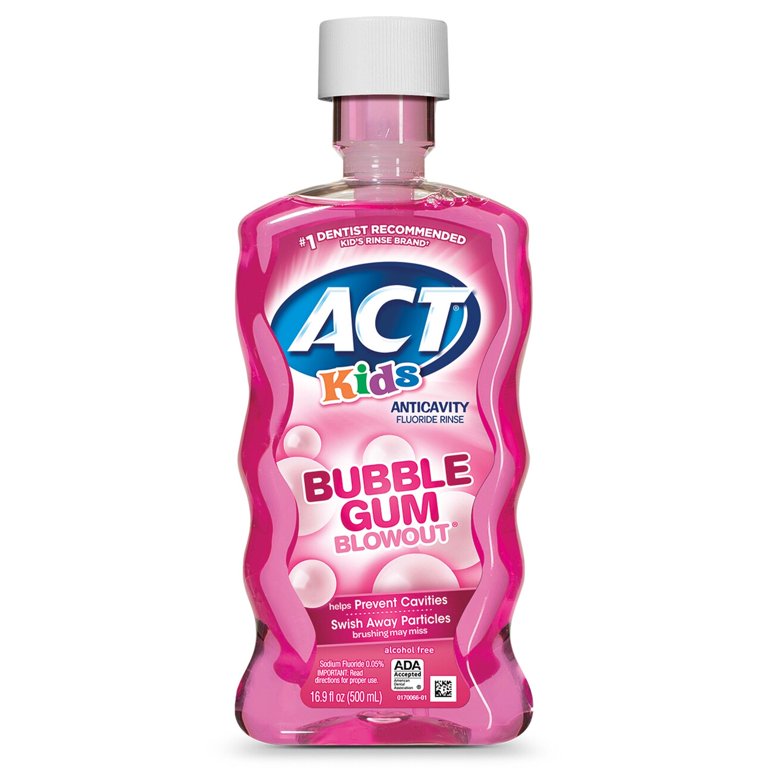 ACT Kids Anticavity Fluoride Rinse Bubble Gum Blowout 1