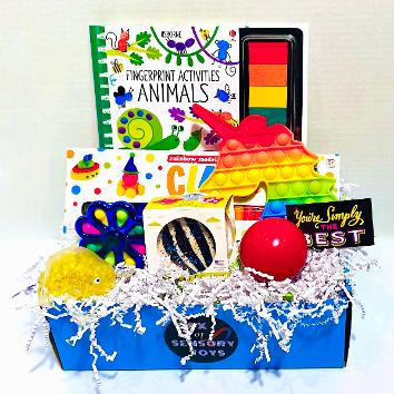 Box Of Sensory Toys Sensory toy boxes curated for children approximately 4-9 years with Autism, ADHD, SPD or other needs.