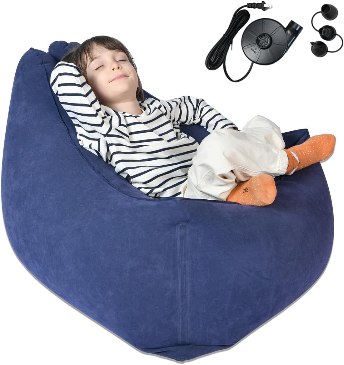 Sensory Chair for Kids - Inflatable Peapod for Children, Triangle Chair Includes Electric Air Pump