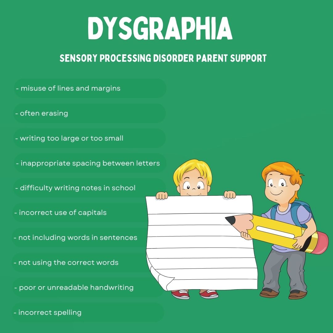 Dysgraphia symptoms checklist sensory processing disorder 