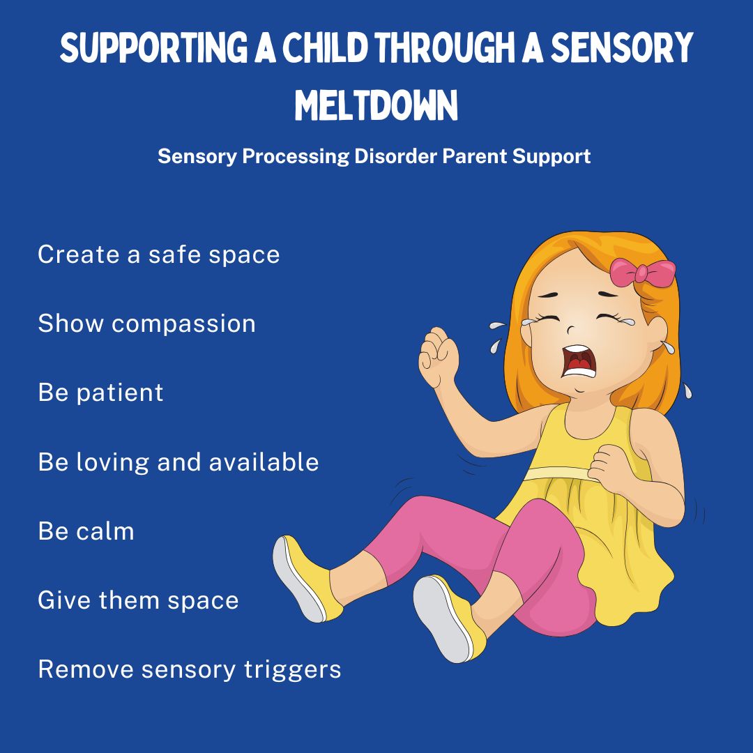 child with sensory processing disorder having a sensory meltdown supporting a child through a sensory meltdown