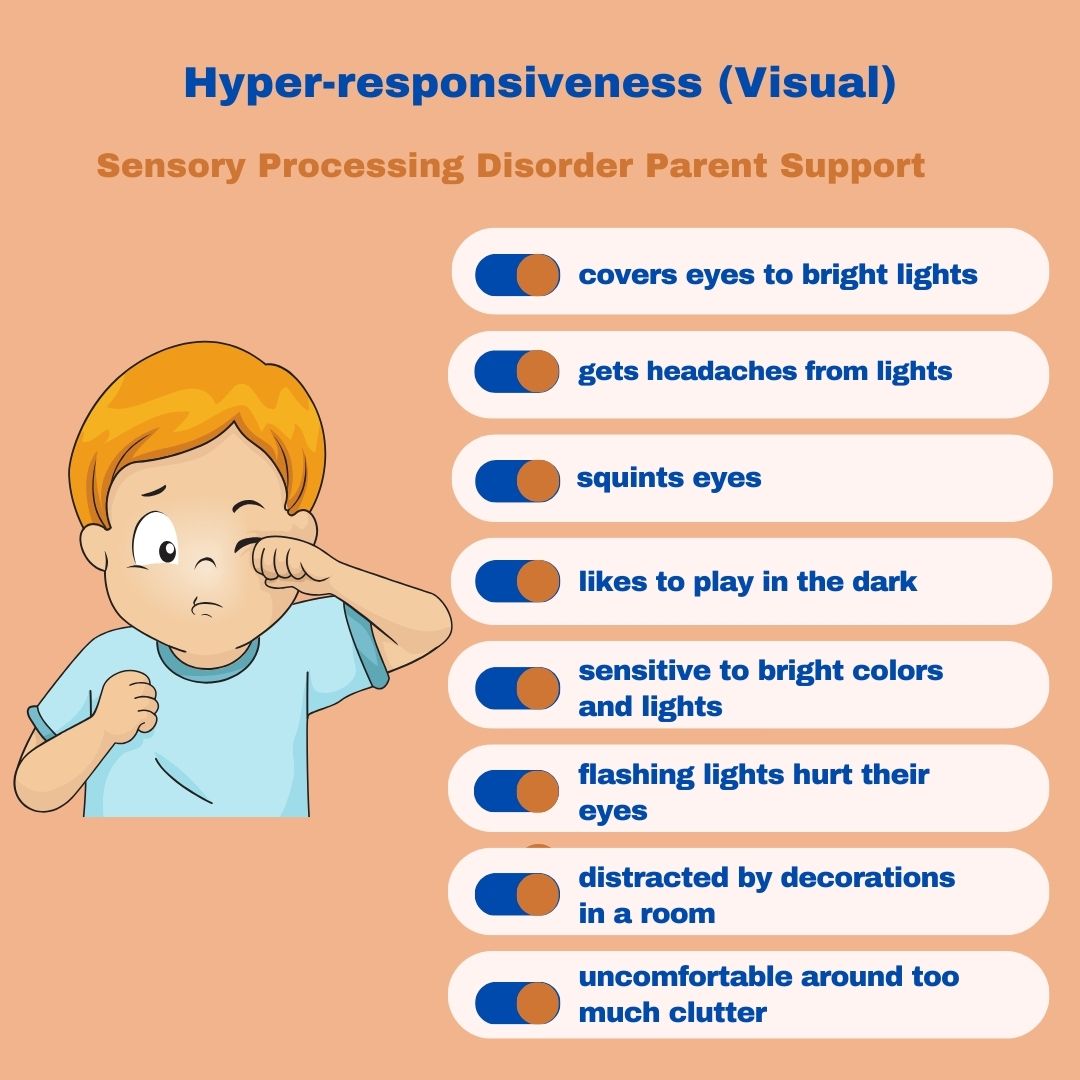 Sensory Processing Disorder Symptoms Checklist Hyper-responsiveness (Visual) Sensory Processing Disorder Symptoms Checklist