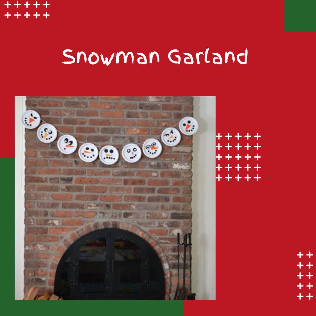 Snowman Garland christmas crafts for children