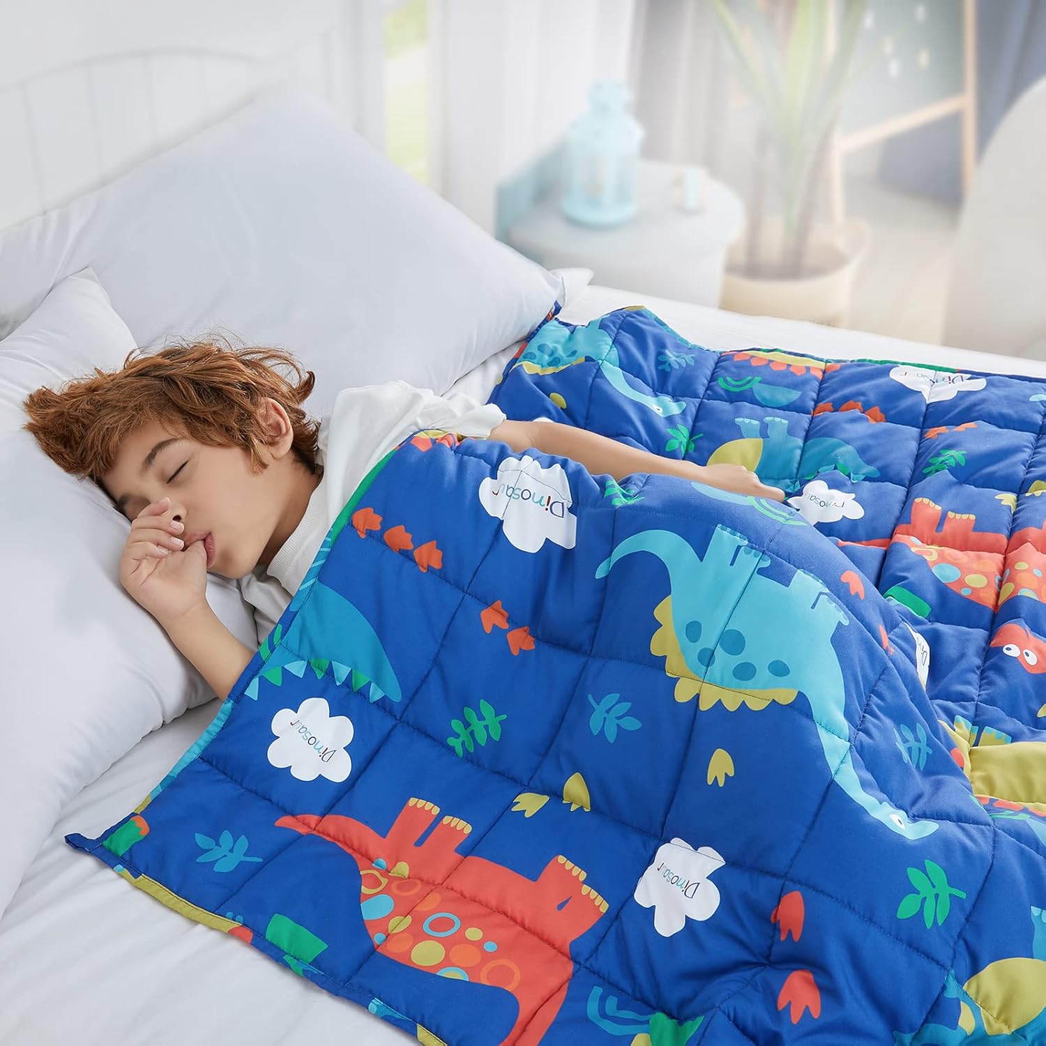 Weighted Blanket - Weighted Blanket 5 lbs Blue Dinosaur Heavy Blanket