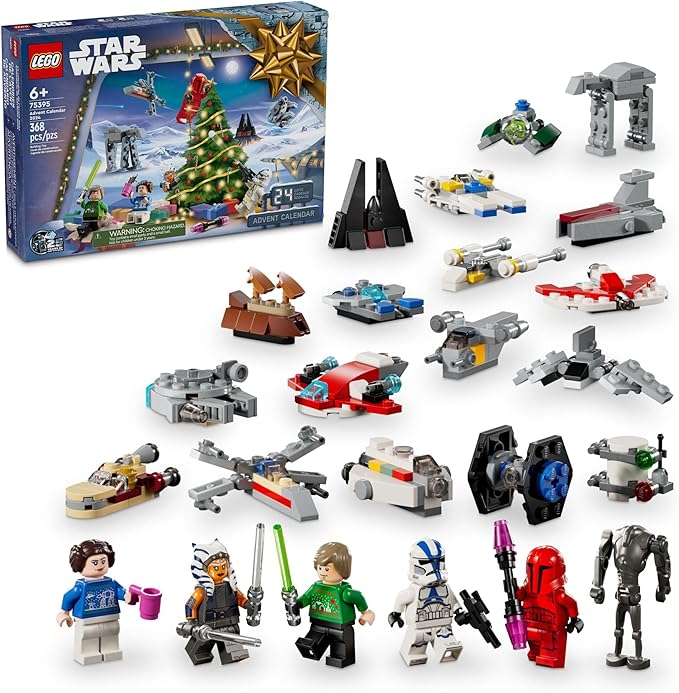 LEGO Star Wars 2024 Advent Calendar for Kids, Holiday Building Set with 18 Collectible Mini Toys and 6 Star Wars Figures, Star Wars Christmas Toy for Boys, Girls or Any Fan Ages 6 and Up