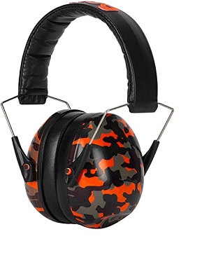 Snug Kids Earmuffs/Hearing Protectors – Adjustable Headband Ear Defenders for Children and Adults camo orange