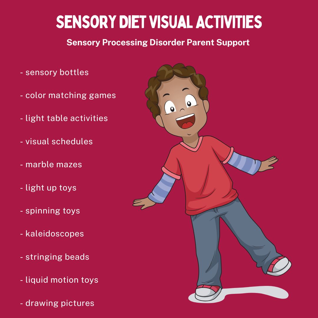 little boy doing visual sensory diet activities Sensory Diet Visual Activities