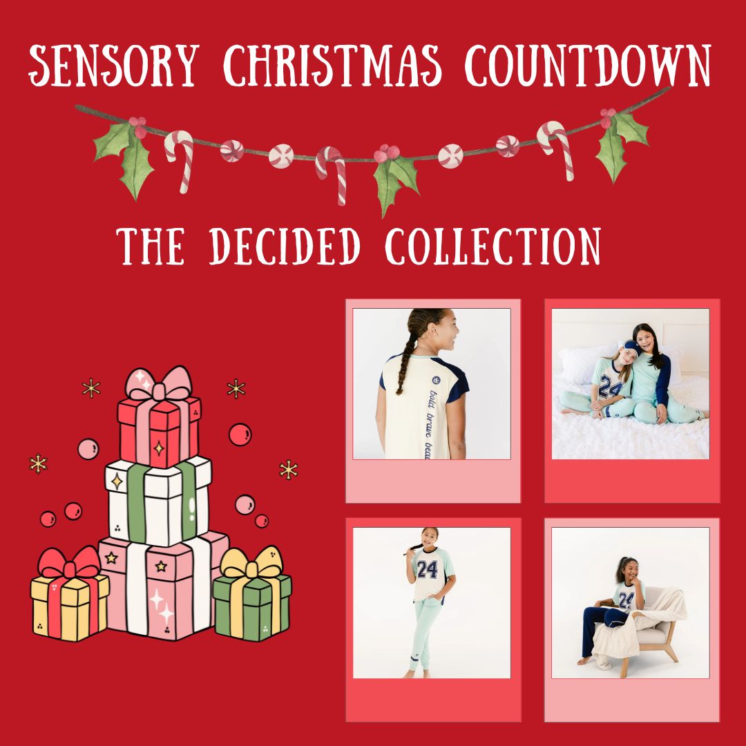 The Decided Collection Sensory Christmas COUNTDOWN Flat Socks Sensory Processing Disorder Parent Support Holidays Gift Ideas Christmas