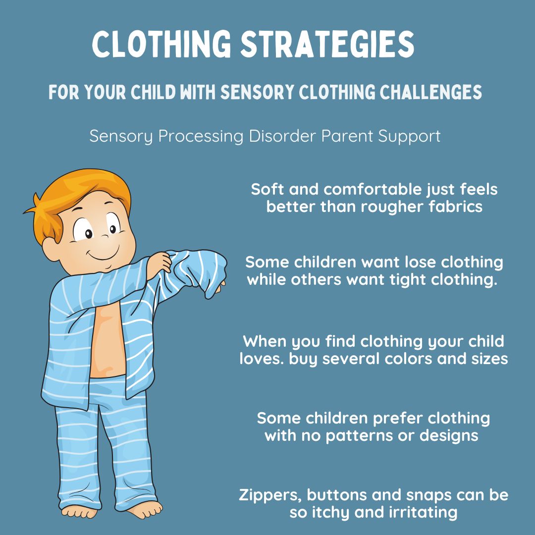 Sensory Processing Disorder Clothing Strategies for children sensory spd 