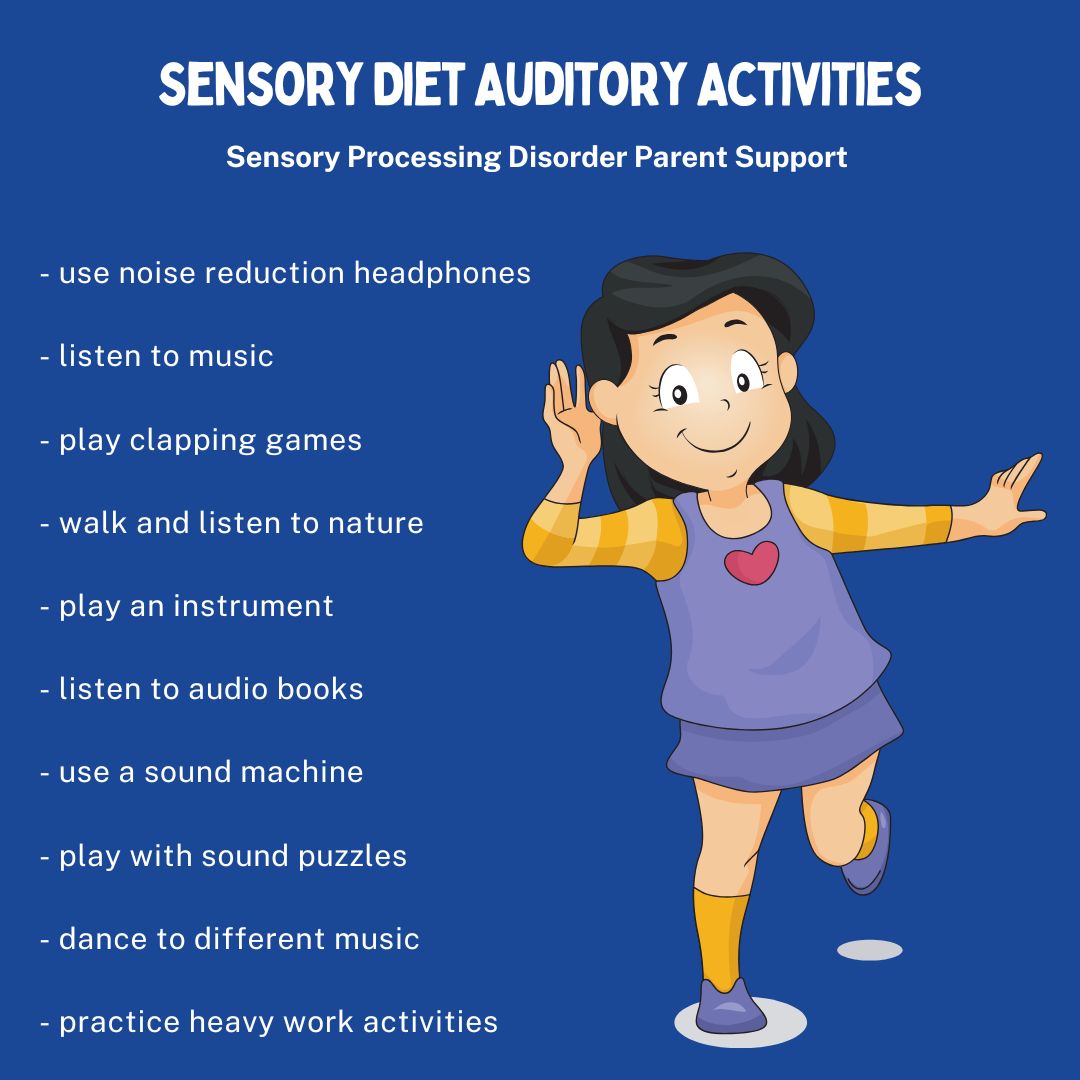 little girl doing Sensory Diet Auditory Activities sensory processing disorder