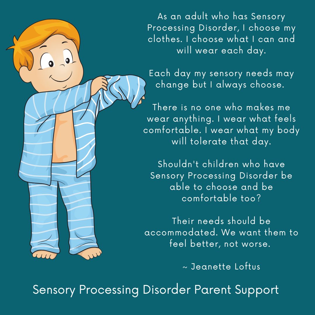 little boy with sensory processing disorder putting on sensory friendly clothing