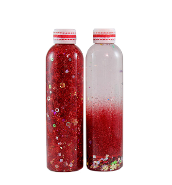8oz Calming Glitter Bottle - Red Head Calming Bottles from The Calm Mom are an original away to gain some calm back in your life.