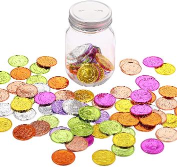 Incentive Coins Colorful Plastic Coins Tokens for Kids Play Reward