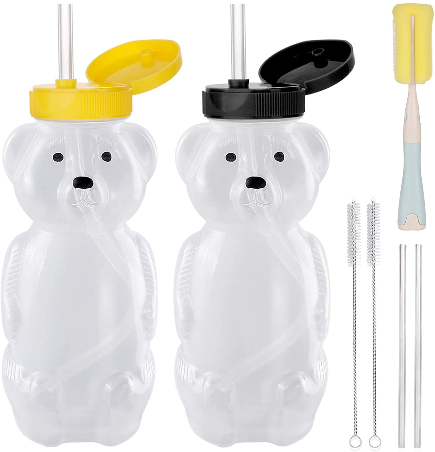 Oral Motor Honey Bear Straw Cups with 4 Flexible Straws