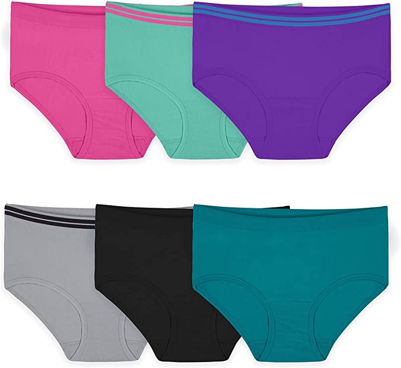 Fruit of the Loom girls' 6-pack seamless brief