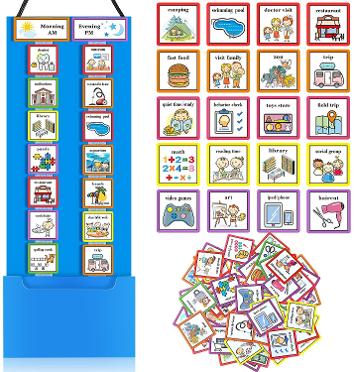 Visual Schedule for Kids, 62 Autism Routine Chart Cards Autism Learning Materials Kids