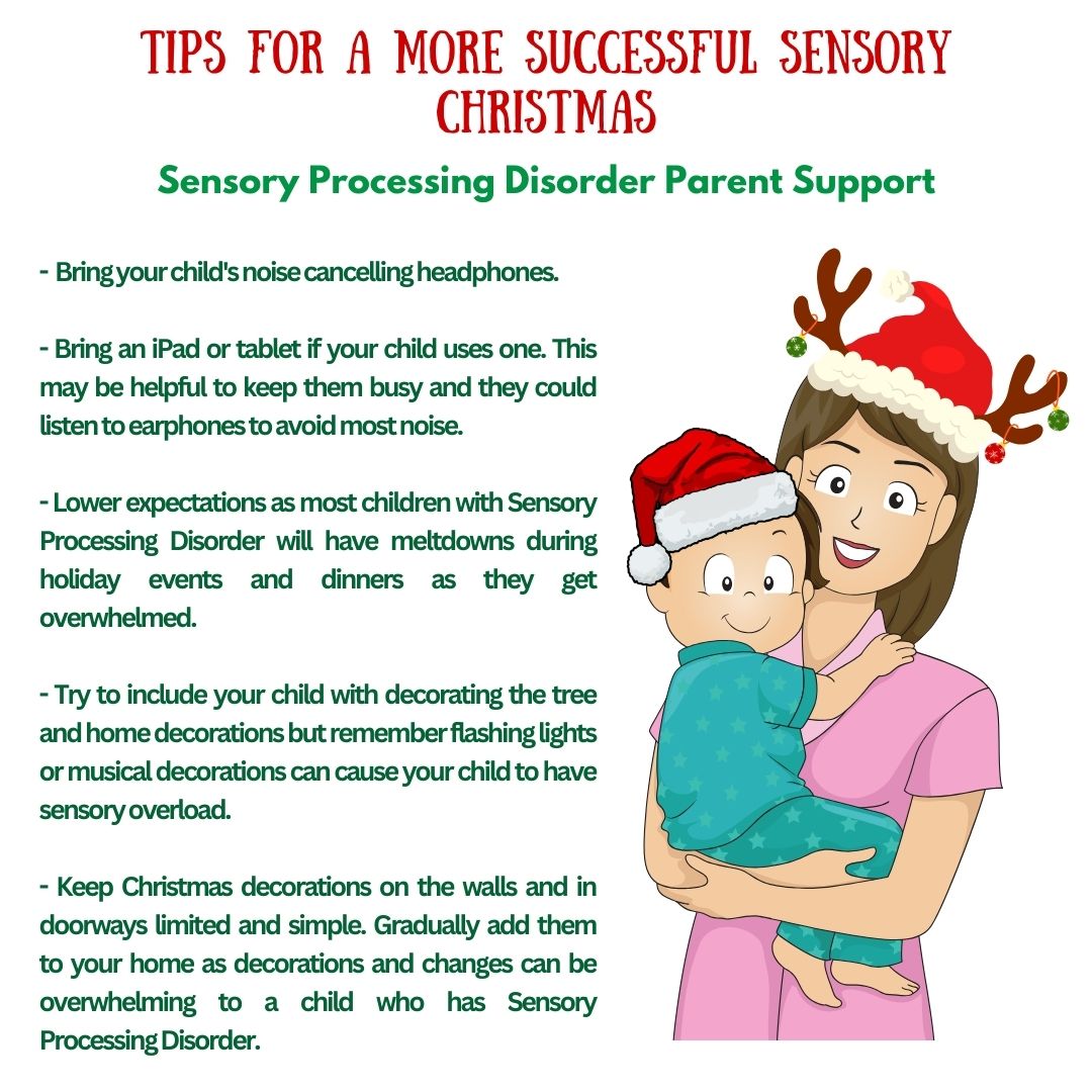 Tips For A More Successful Sensory Christmas Sensory Processing Disorder Sensory Processing Disorder Parent Support  Holidays tips and ideas for sensory overload sensory meltdowns sensory differences