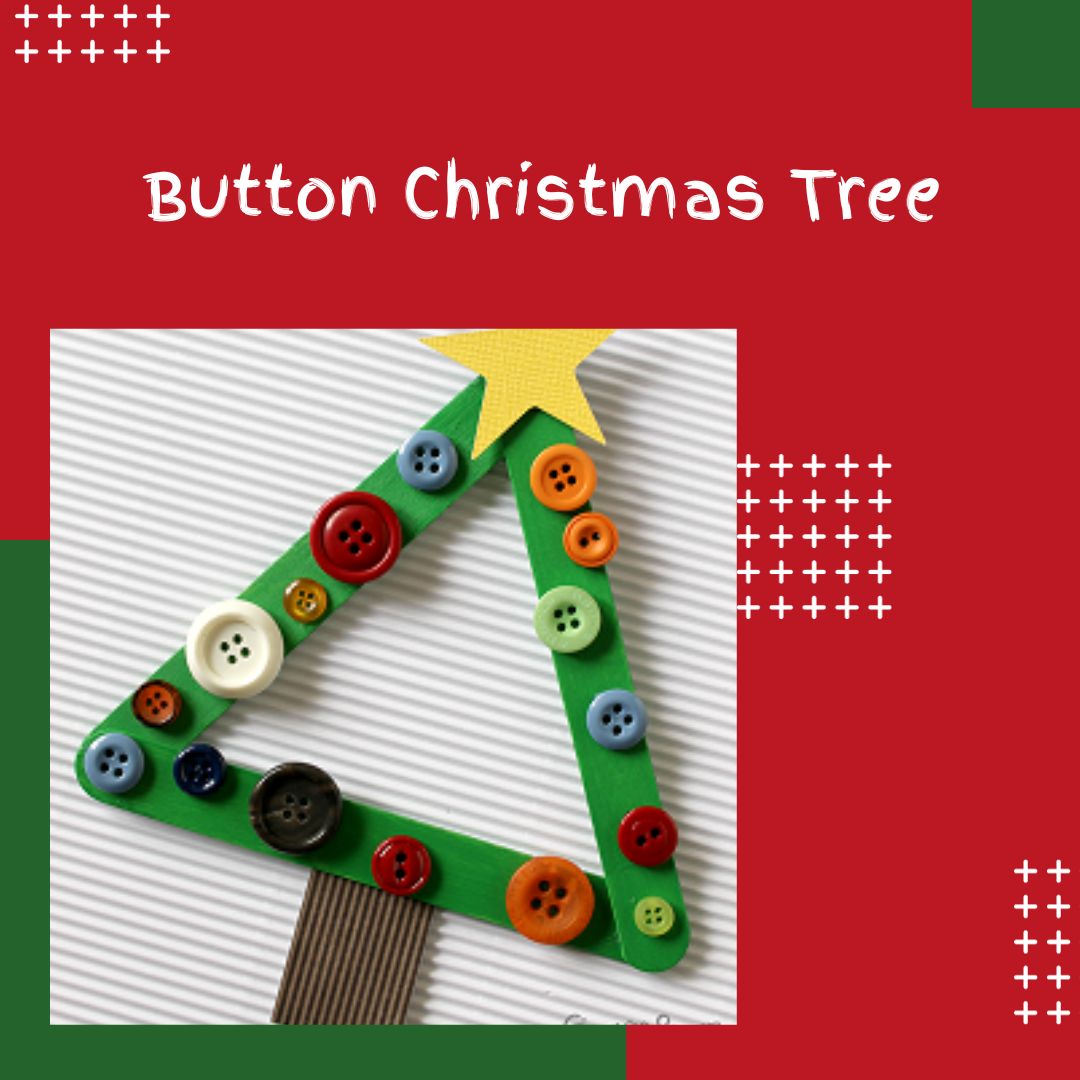 Button Christmas Tree Craft for Kids