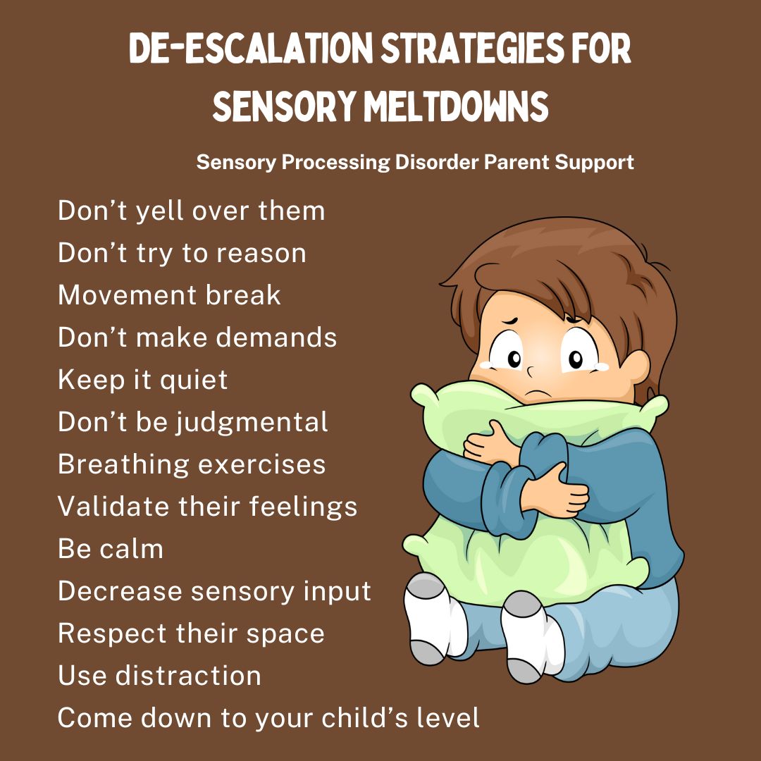 De-Escalation Strategies For Sensory Meltdowns Sensory Processing Disorder