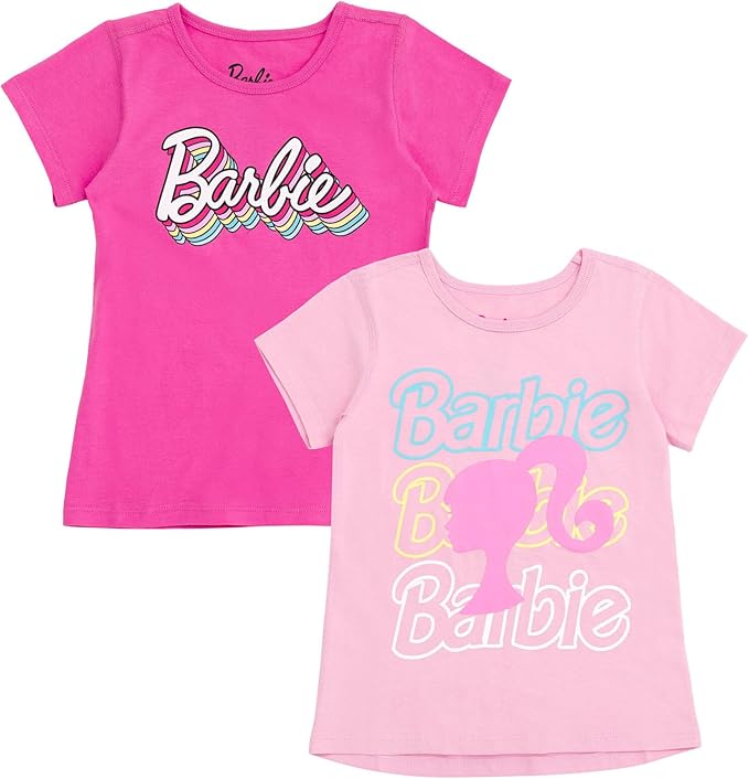 Barbie Girls 2 Pack Adaptive T-Shirts Sensory Friendly Little Kid Sizes sensory friendly soft and stretchy T-shirt