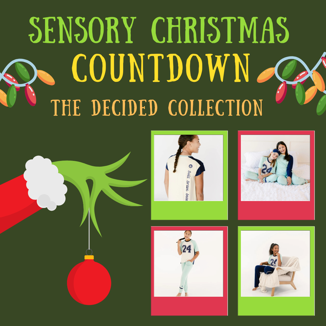 The Decided Collection Sensory Christmas COUNTDOWN Flat Socks Sensory Processing Disorder Parent Support Holidays Gift Ideas Christmas