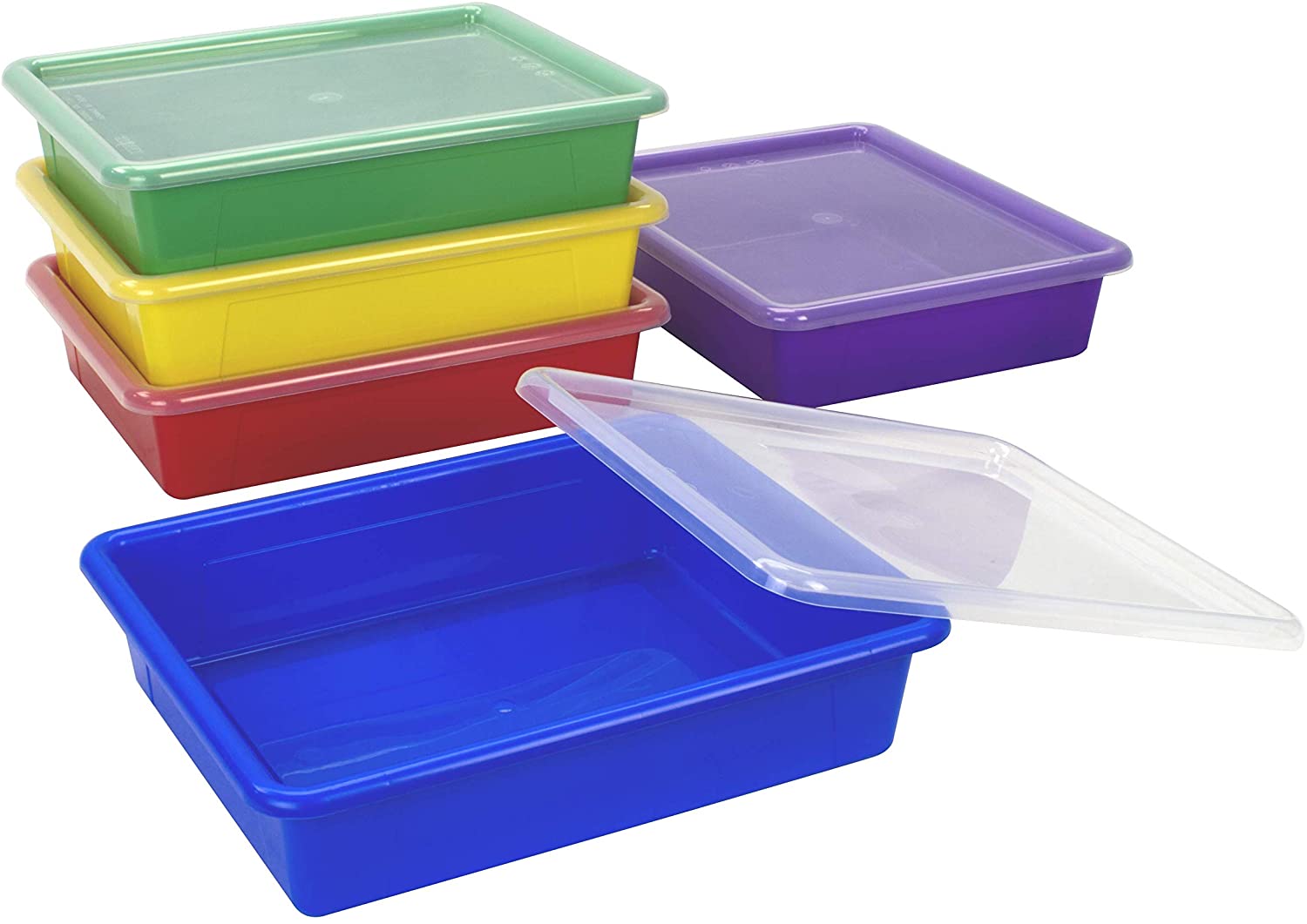 These sturdy plastic 3-inch deep storage trays are designed for anywhere you need efficient storage.