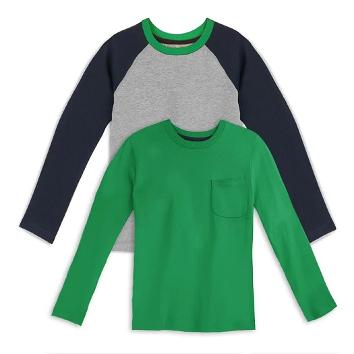Kids Organic Cotton Long Sleeve Tee 2 Pack 2-Pack of Kids 100% Organic Cotton Long Sleeve Shirts