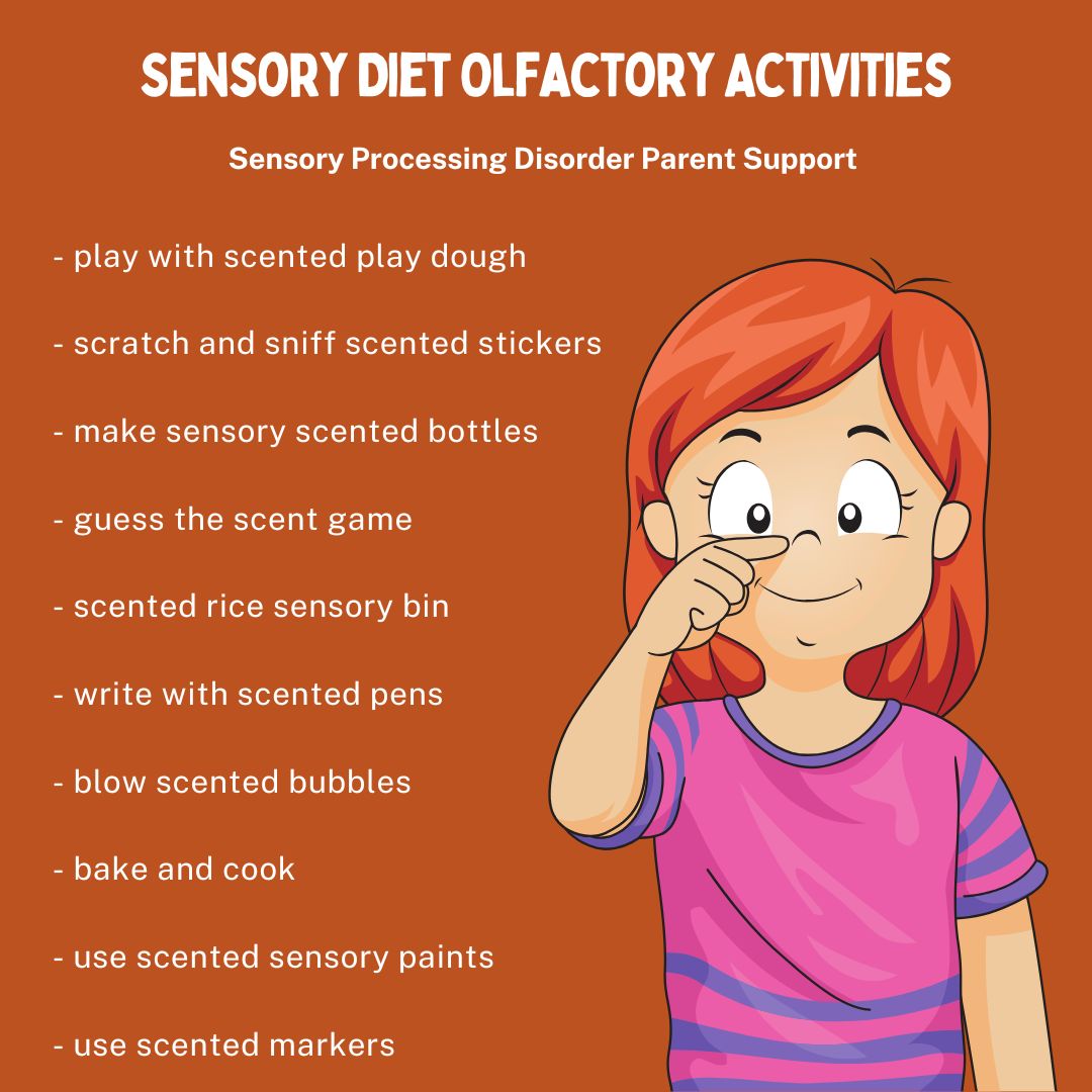 child with sensory processing disorder doing olfactory activities