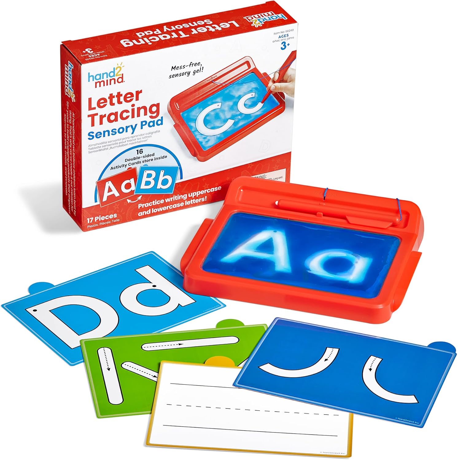 hand2mind Letter Tracing Sensory Pad, Reusable Handwriting Practice for Kids 3-5, Learn to Write, Letter Tracing Board