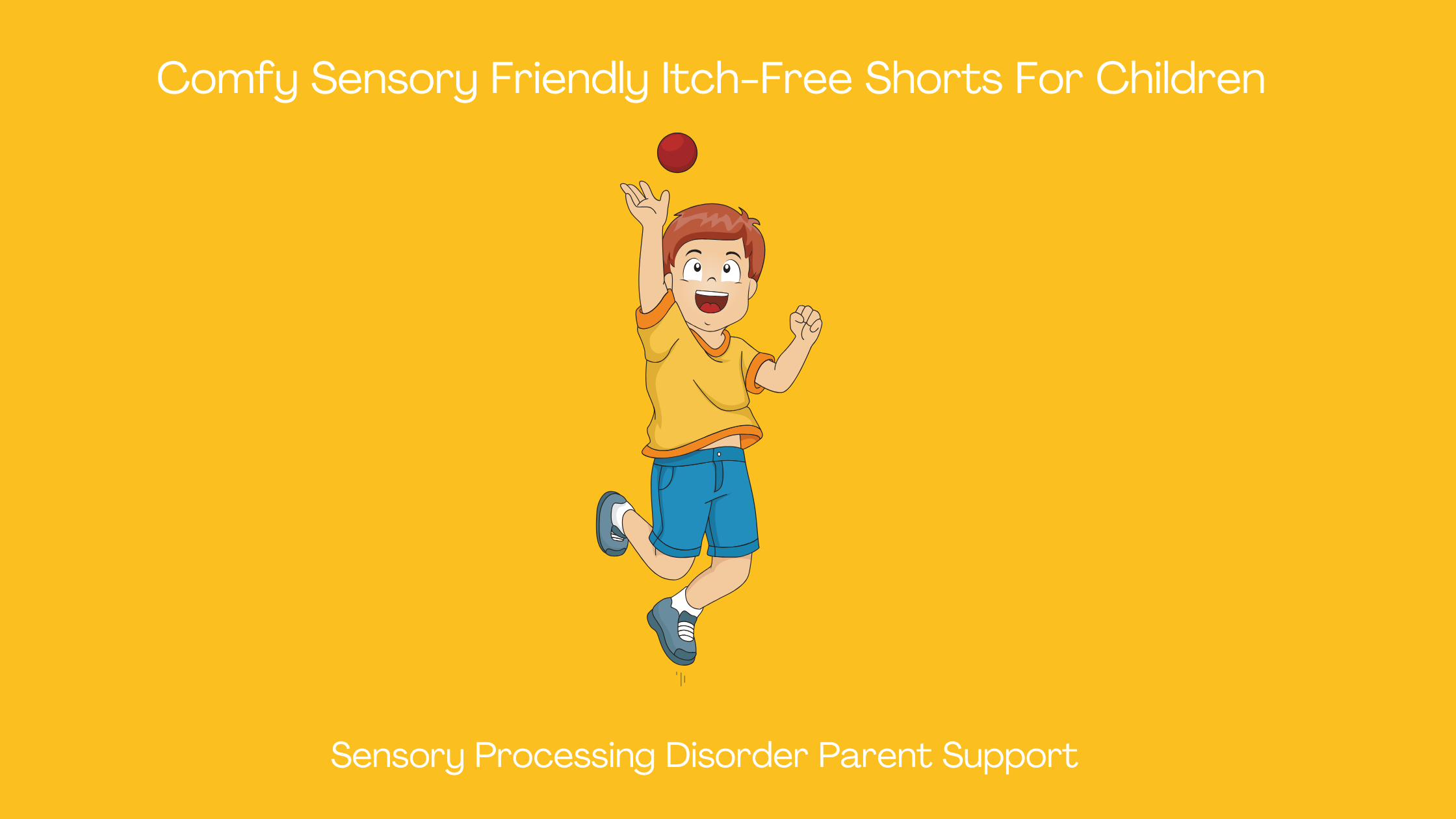 child with sensory processing disorder wearing sensory friendly shorts  playing ball Comfy Sensory Friendly Itch-Free Shorts For Children