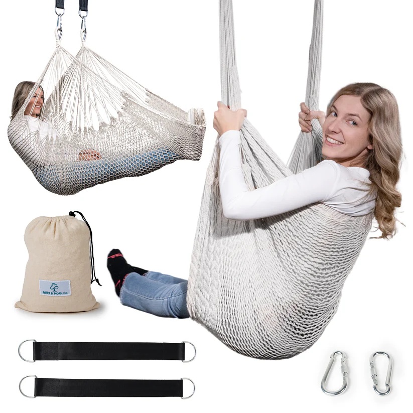 Abby & Noah Co. Double Layer Reversible Sensory Swing | Outdoor and Indoor Swing for Kids and Adults Up to 260 lbs | Autism Cocoon Swing Kids Sensory Swing