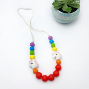 gummy chic rainbow unicorn chewelry chew pendant necklace