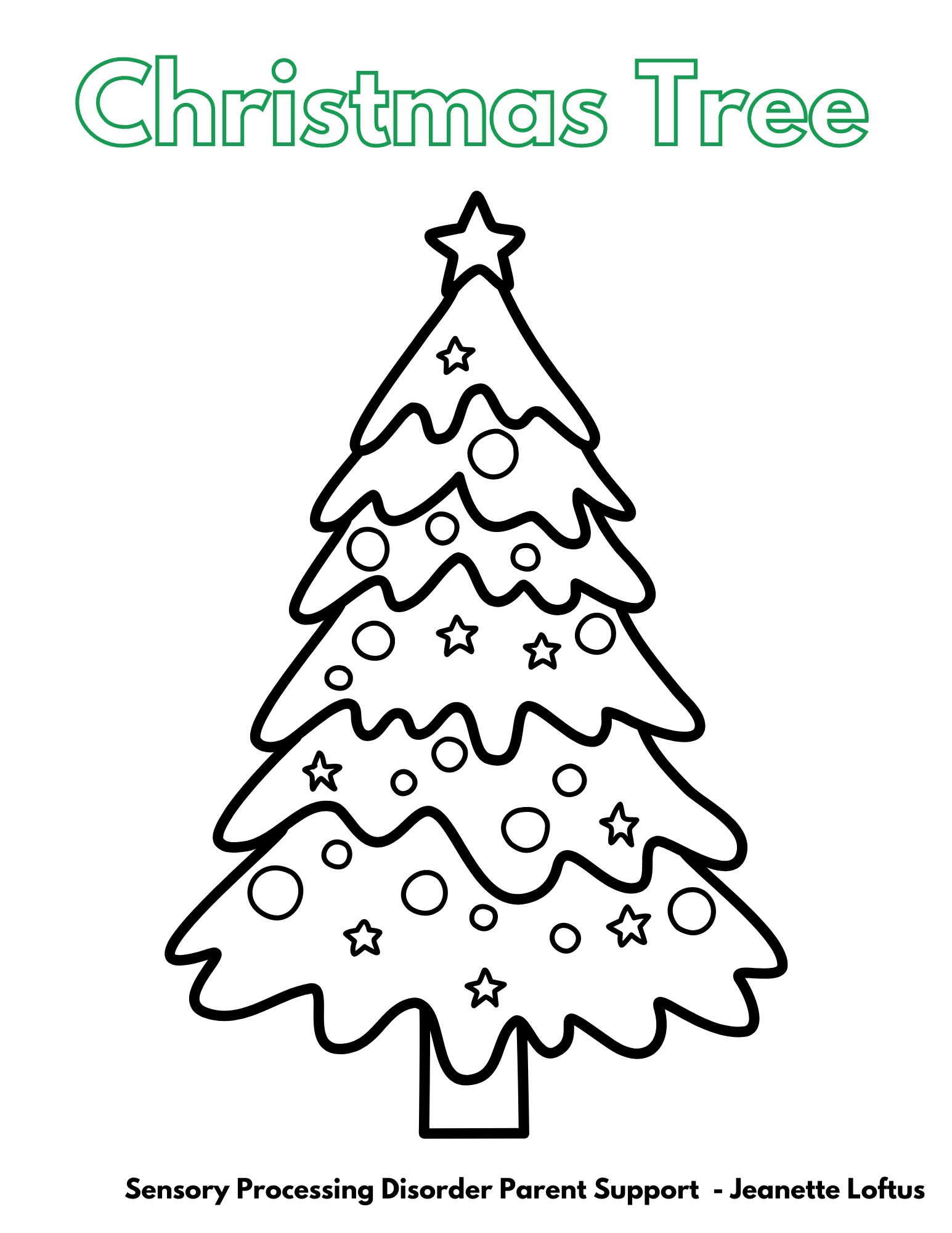 Christmas Tree Christmas Coloring Pages FREE Sensory Processing Disorder Parent Support