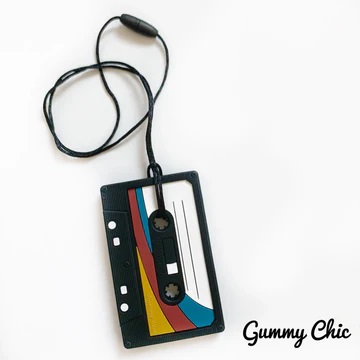 cassette tape gummy chic chewelry chew pendant sensory necklace