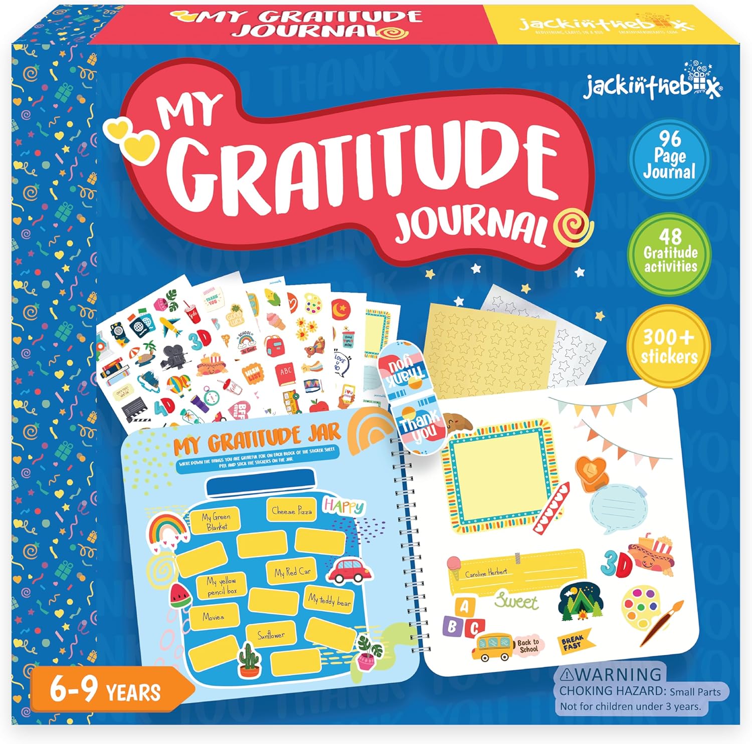 DIY Daily Journal for Kids Ages 6-9, has 305 pcs, Great Gratitude Journal for Kids, Includes 48 Fun Gratitude Activities, Perfect Kids Journal