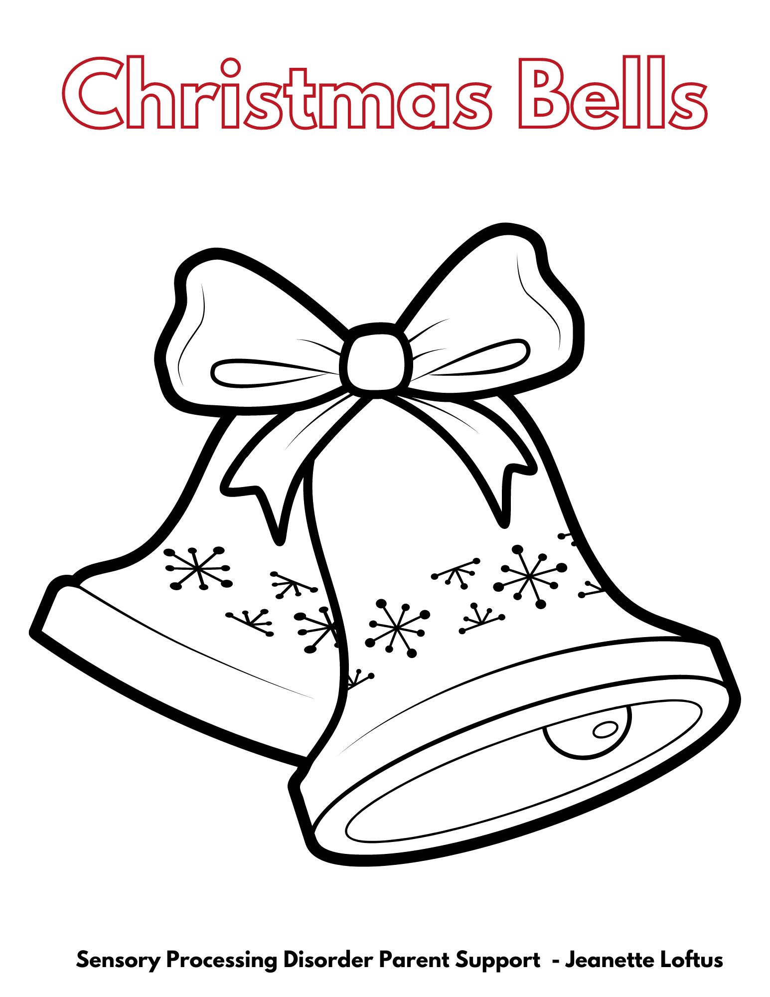 Christmas Bells Coloring Pages FREE Sensory Processing Disorder Parent Support