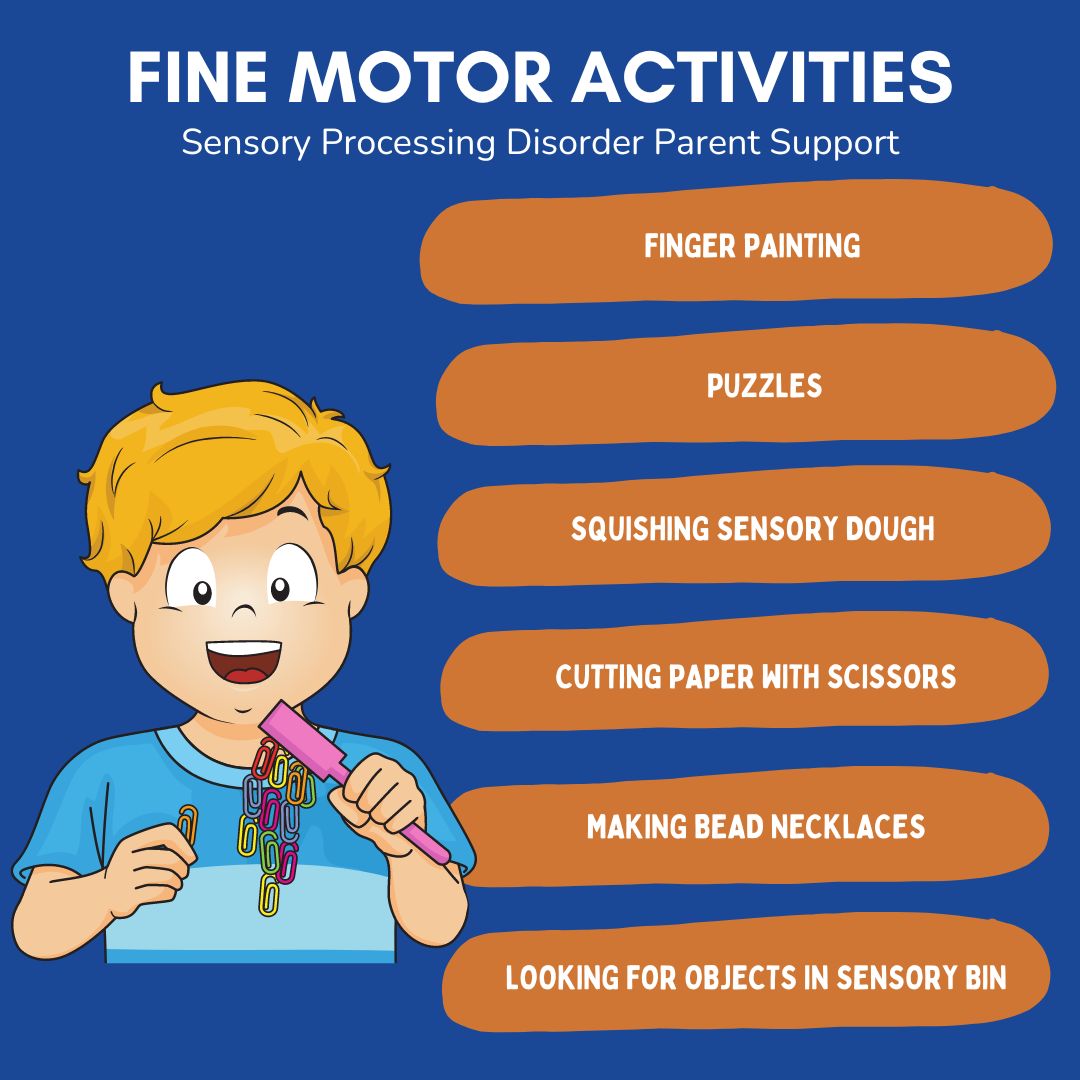 child with sensory processing disorder doing a fine motor activity Fine Motor Skills & Fine Motor Activities Toys For Kids with Sensory Processing Disorder