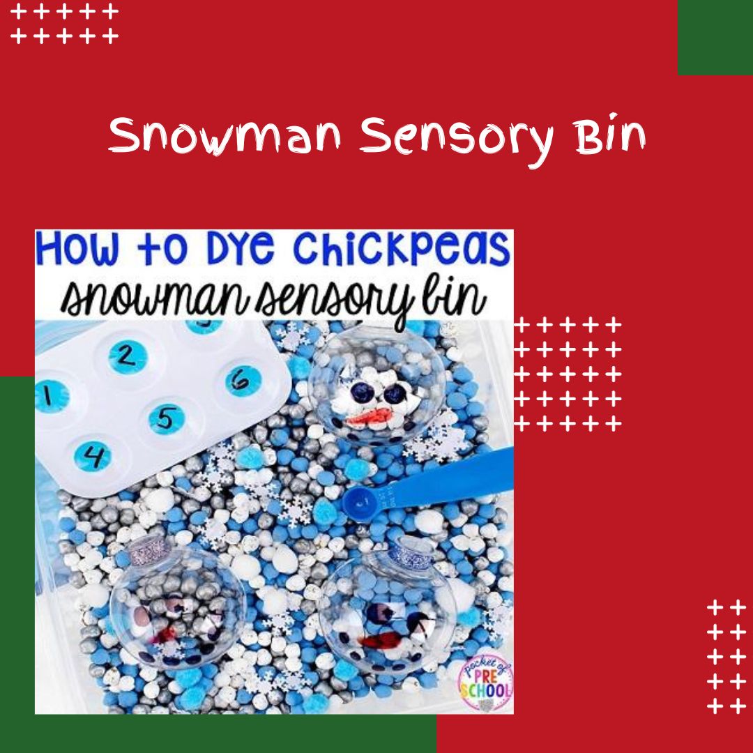 Snowman Sensory Bin Sensory Processing Disorder Sensory Differences Autism sensory diet sensory activities sensory Christmas activities  sensory play