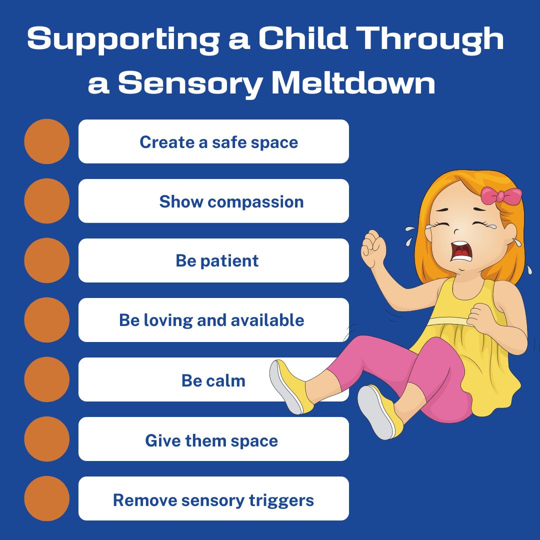 child with sensory processing disorder having a sensory meltdown supporting a child through a sensory meltdown