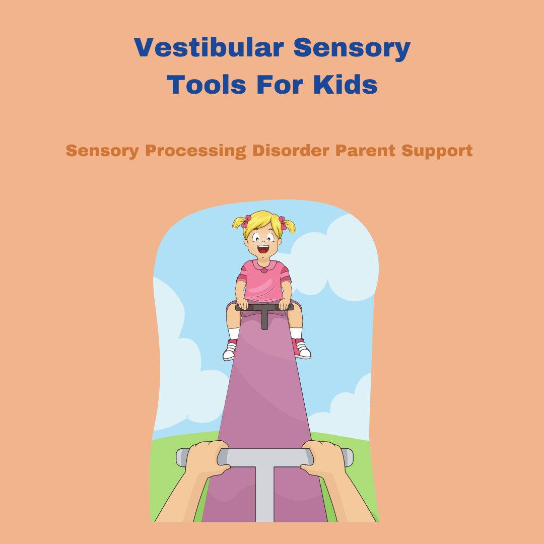 little girl playing on sensory teeter totter  Vestibular Toys & Tools for Kids with Sensory Differences