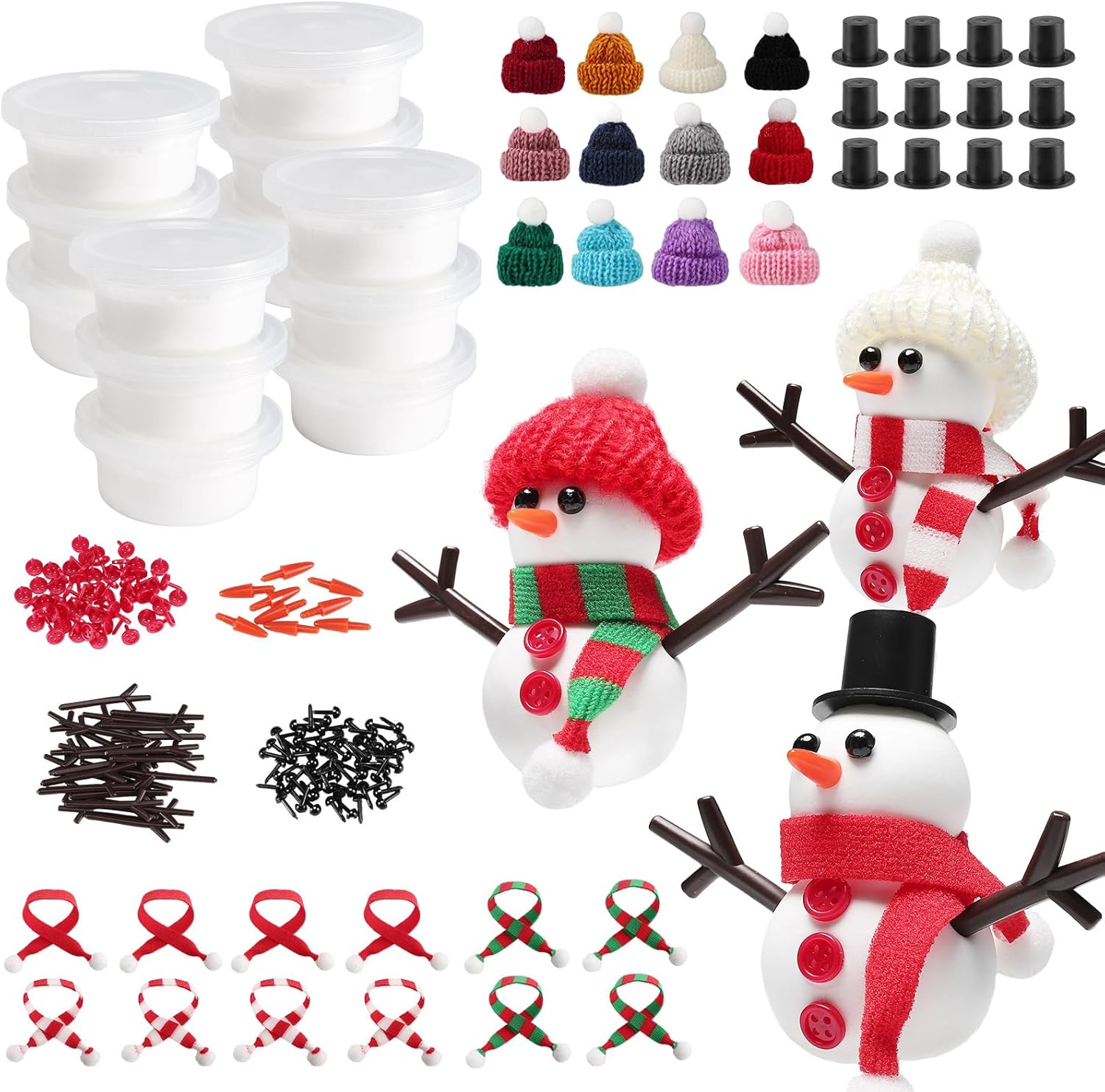 Christmas Snowman Crafts Kit for Kids- Build a Snowman Kit with Air Dry Clay Xmas Stocking Stuffers Gift for Party Favors Winter Activities