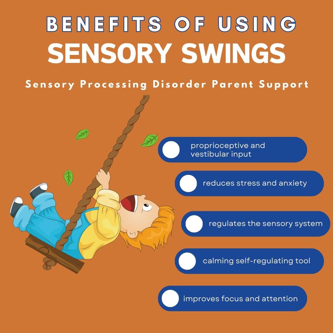 child swinging on a sensory therapy swing benefits of using a sensory swing