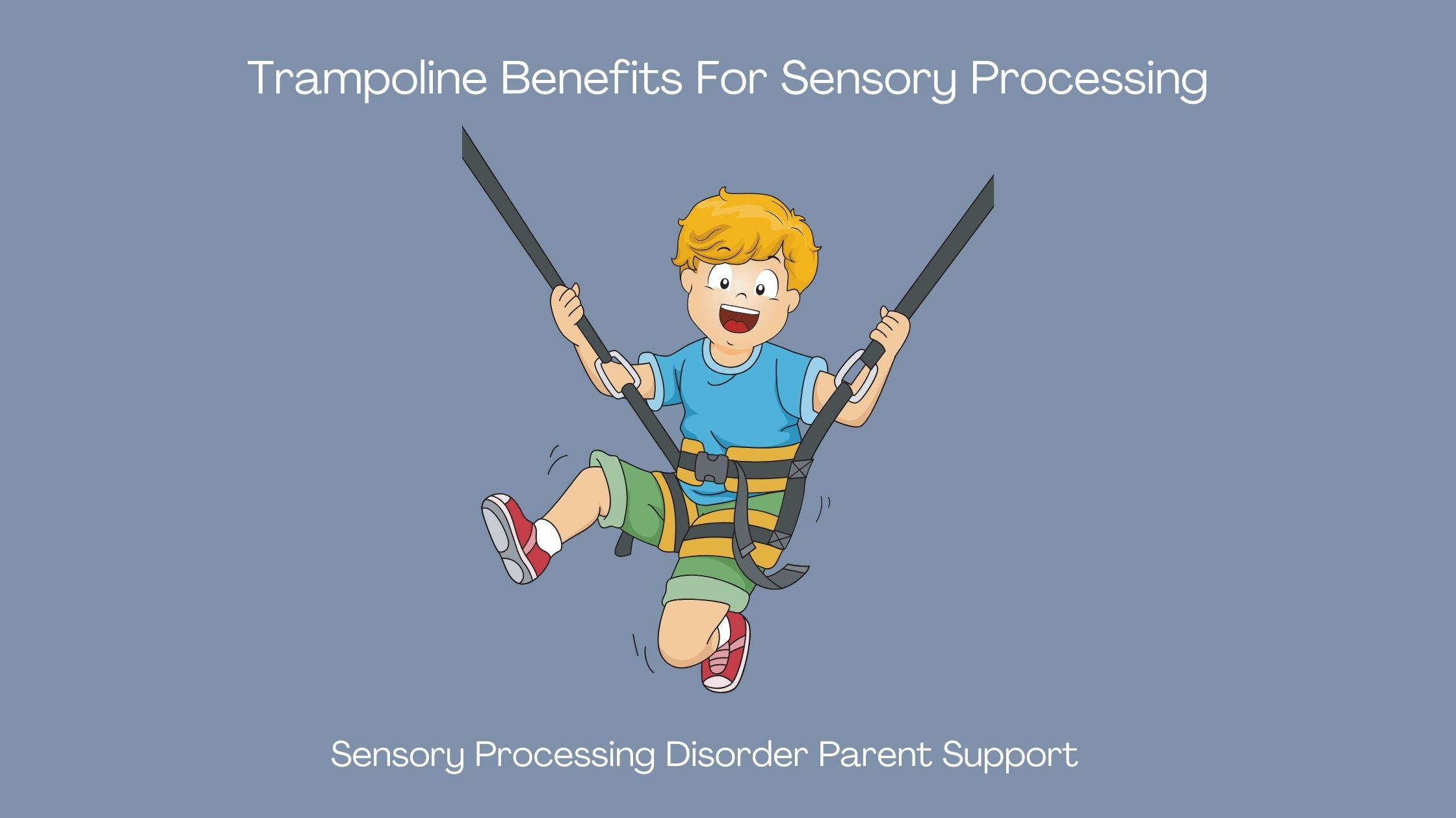 sensory child who has sensory processing disorder jumping on a trampoline Trampoline Benefits For Sensory Processing