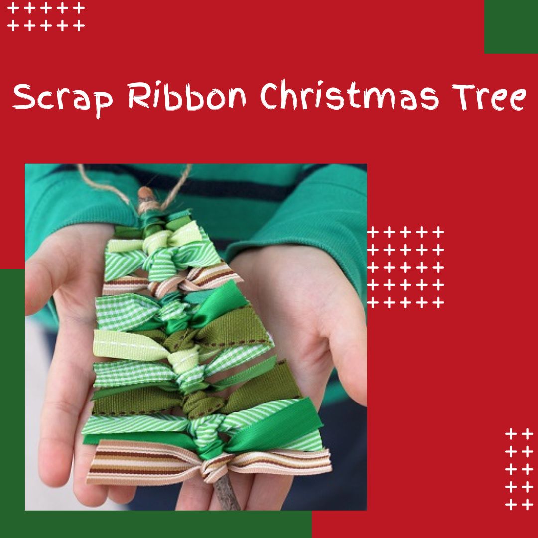 Scrap Ribbon Christmas Tree christmas crafts for children