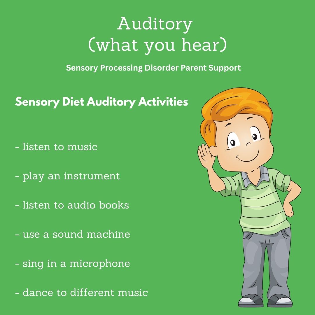little girl doing Sensory Diet Auditory Activities sensory processing disorder
