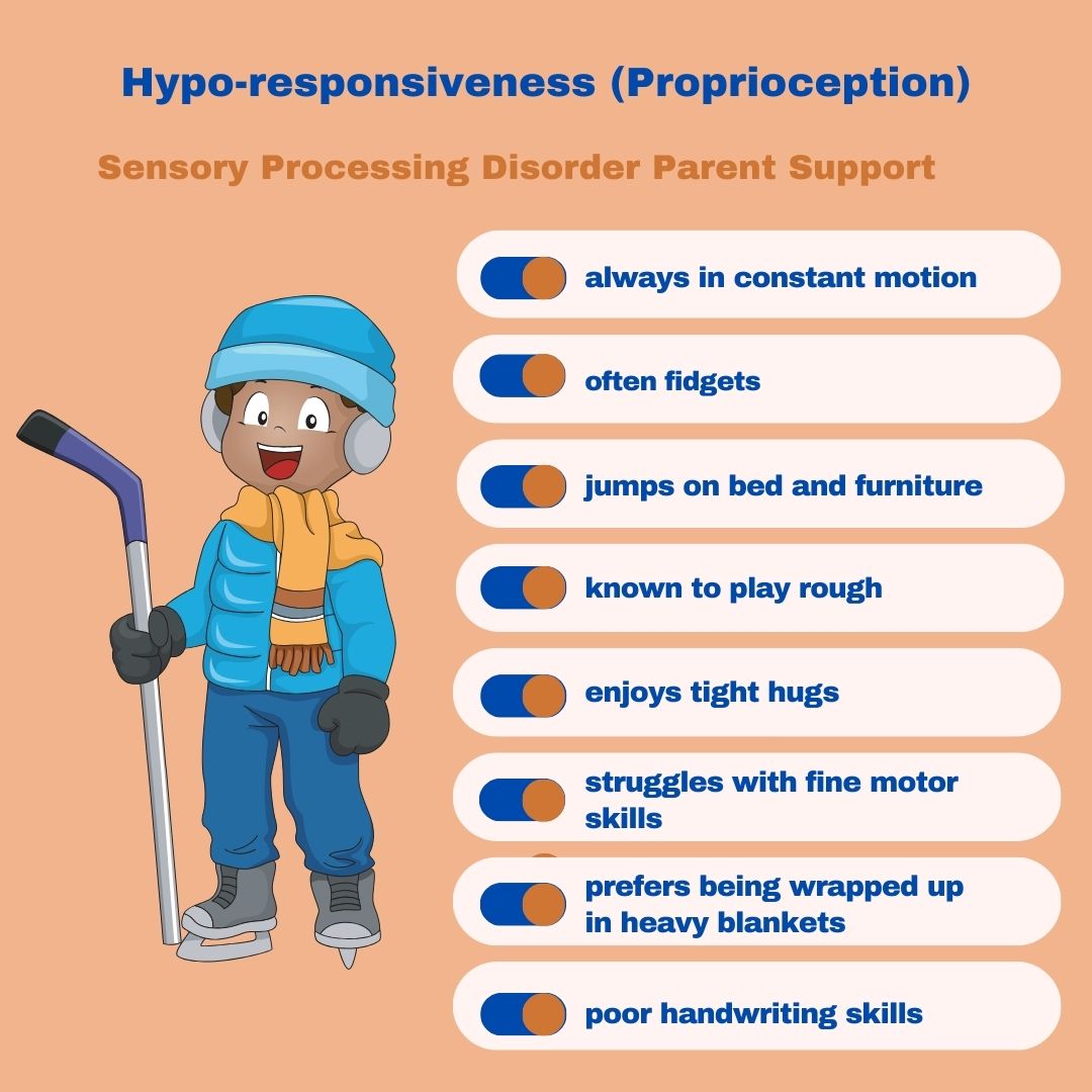 Sensory Processing Disorder Symptoms Checklist Hypo-responsiveness (proprioception) Sensory Processing Disorder Symptoms Checklist