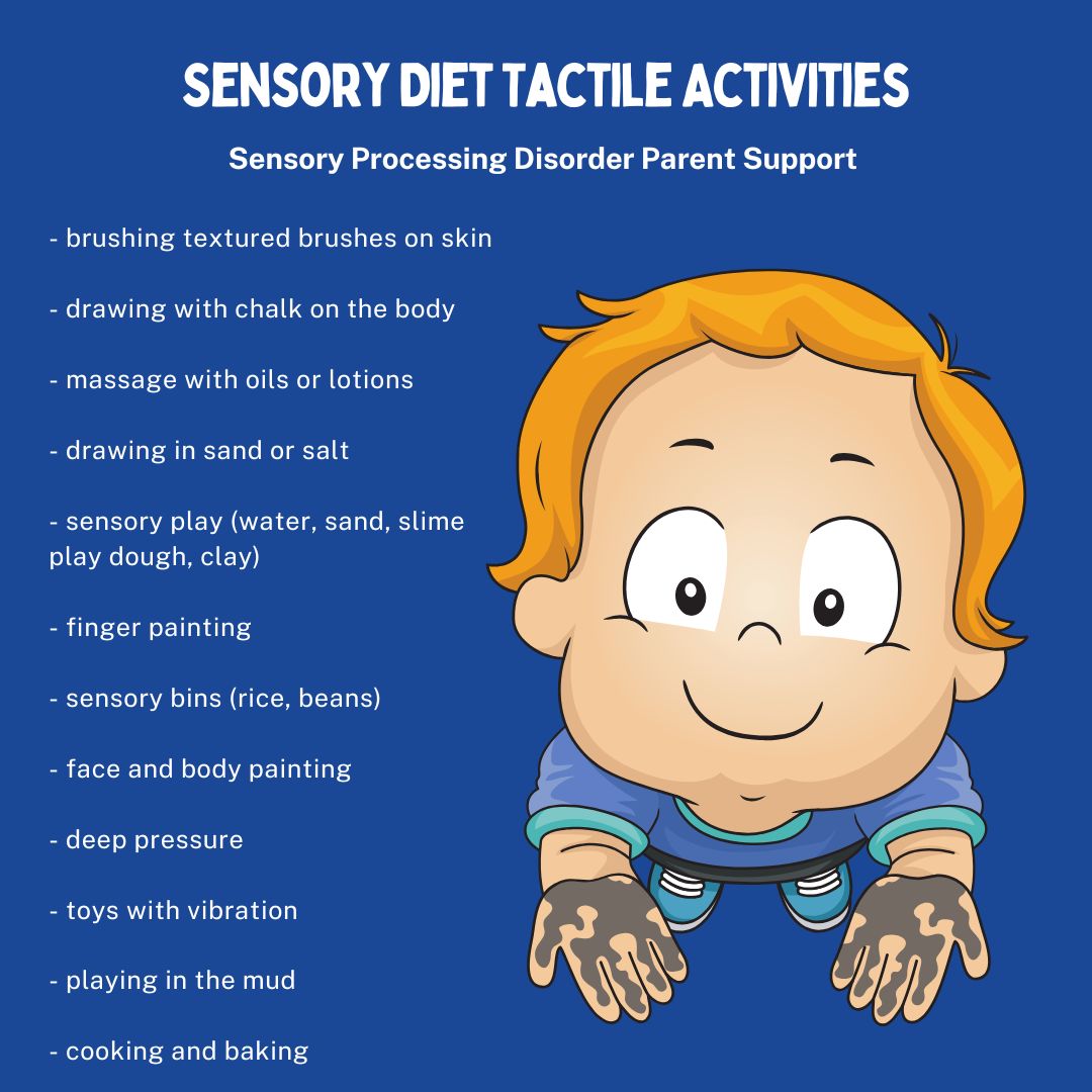 child with sensory processing disorder doing his Sensory Diet Tactile Activities