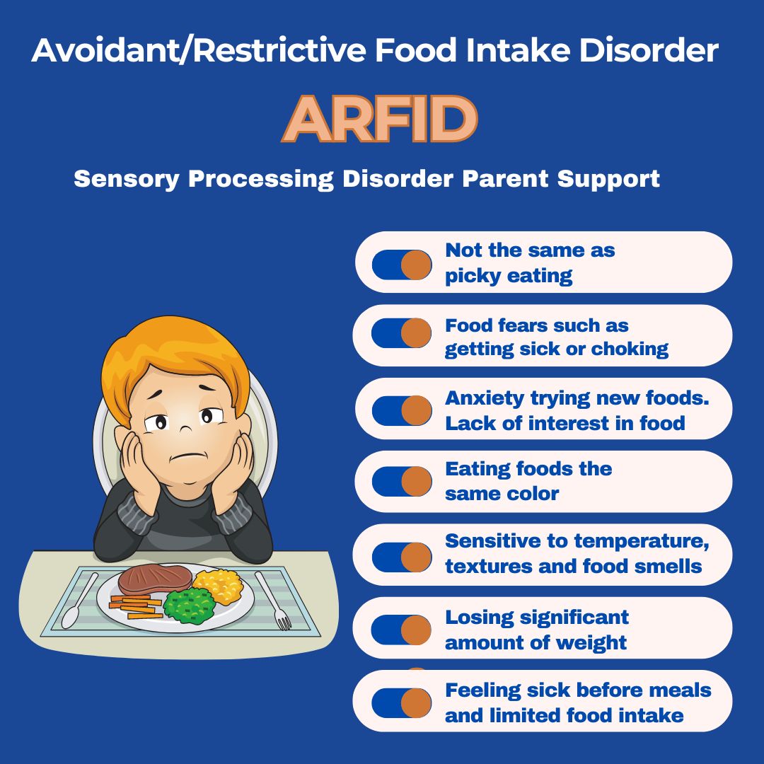 child who has sensory processing disorder and doesn't want to eat Avoidant/Restrictive Food Intake Disorder ((ARFID)